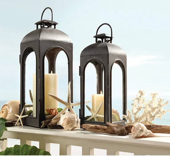 Хит продаж открытый черный железный латерный подсвечник держатель|candlestick holders|black