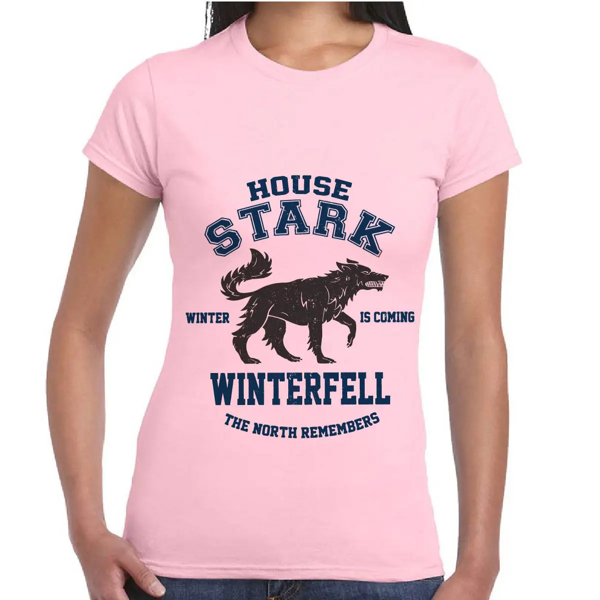 2017 Мода Футболка Серия ТВ Игра Престолов Донна Maglietta Il Trono di Лопата Winterfell 100% Хлопок