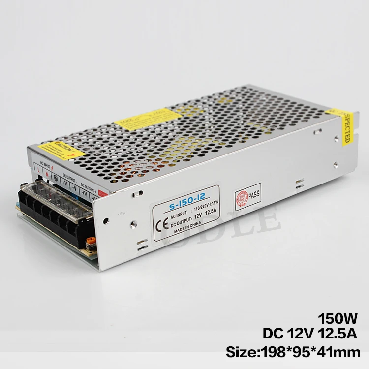 AC 110 В 220 к DC12V светодиодные полосы Мощность адаптер питания 5A 8.5A 10A 15A 20A 30A 40A