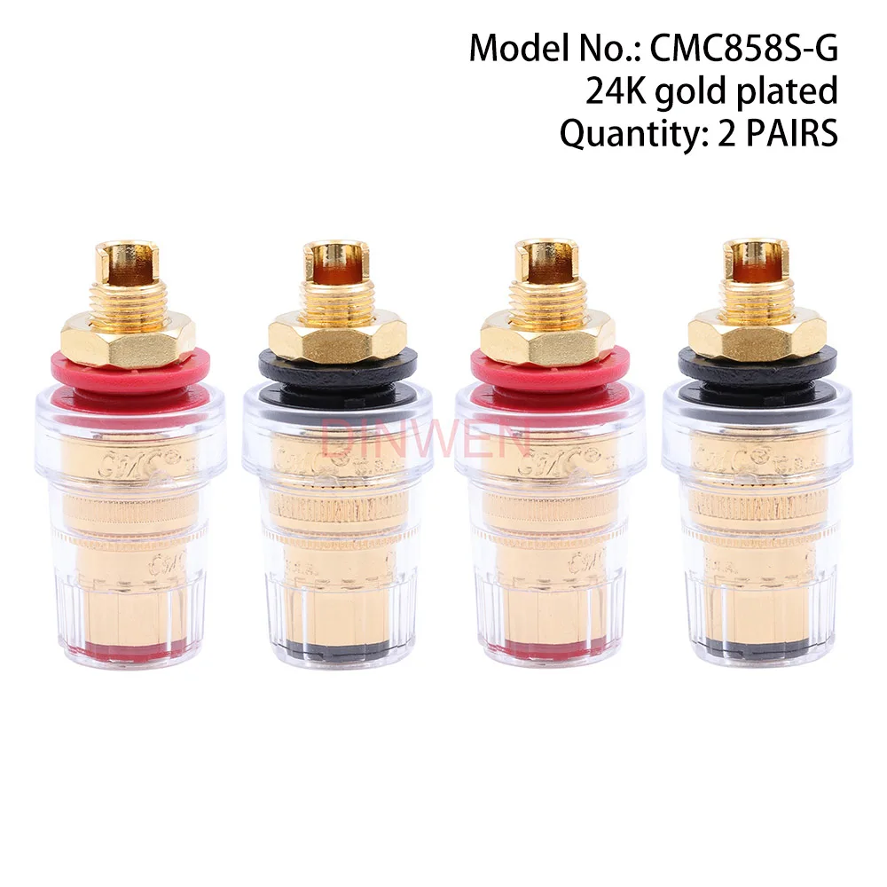 CMC858S-G-2PAIRS CMC 858S-AG 85S-G посеребренный позолоченный латунный динамик Клеммная клемма женский банан разъемы разъем Hifi аудио усилитель DIY - Цвет: CMC858S-G-2PAIRS