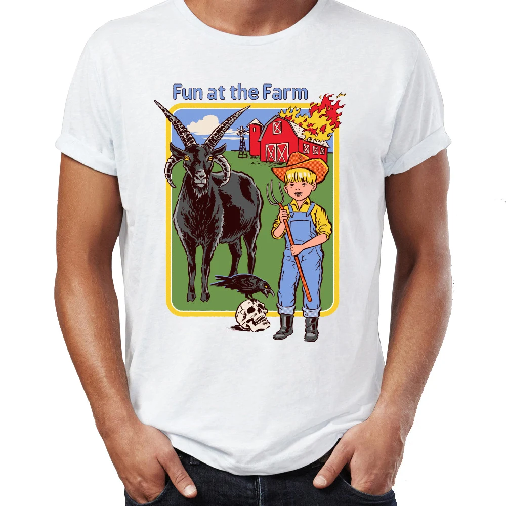 Men's T Shirt Dark Humor Retro Funny Satan Dry Sarcasm 80s Artsy Awesome Artwork Printed Tee | Мужская одежда