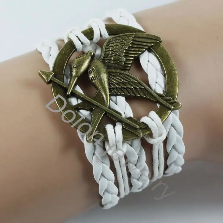 Новый винтажный браслет для Голодных игр многослойные плетеные кожаные браслеты