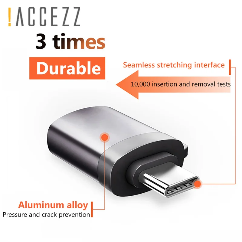 ! ACCEZZ 2 шт. 3 Тип C OTG адаптер USB 0 для samsung S8 huawei P20 Xiaomi Mi8 Lite type-C Мужской Android зарядный