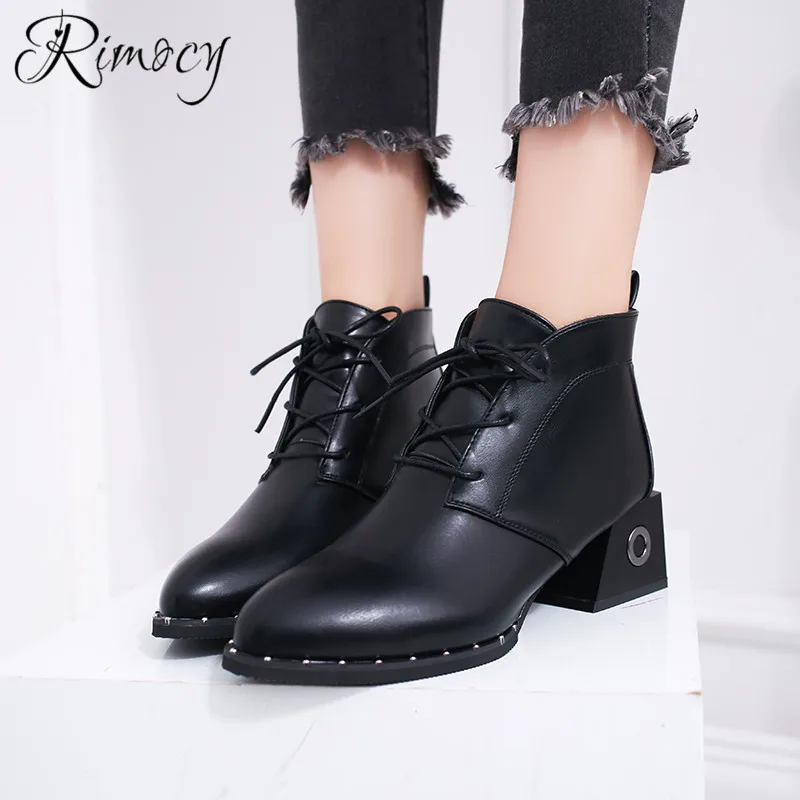 RIMOCY/женские ботильоны с острым носком botines mujer весна 2019 новая модная обувь из