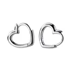 Женские маленькие серьги-кольца из стерлингового серебра 925 пробы с сердечками, простые круглые серьги-клипсы, бижутерия