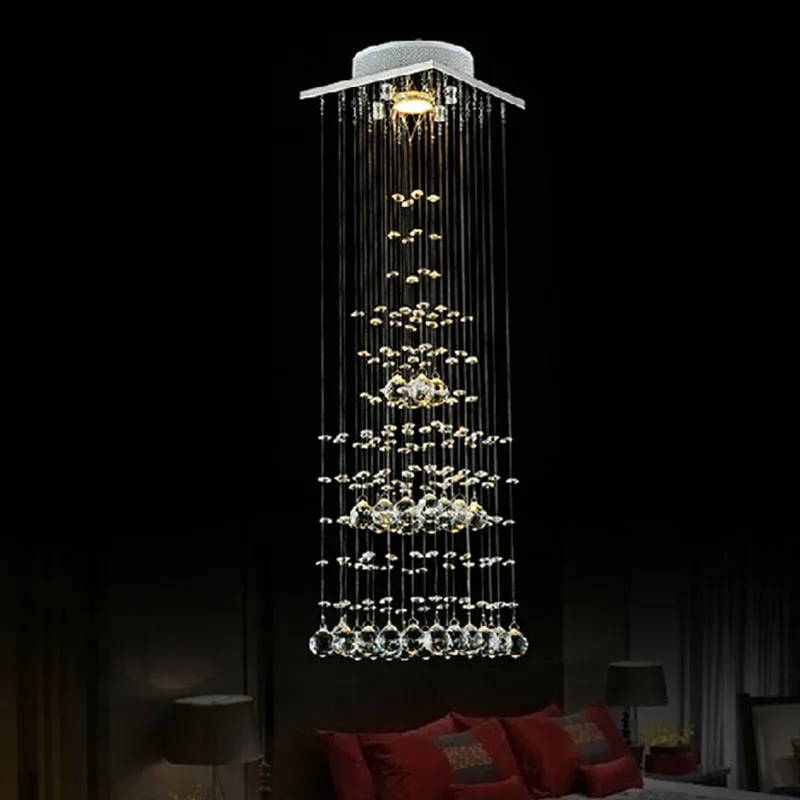 Современная квадратная светодиодная хрустальная люстра квадратные хрустальные