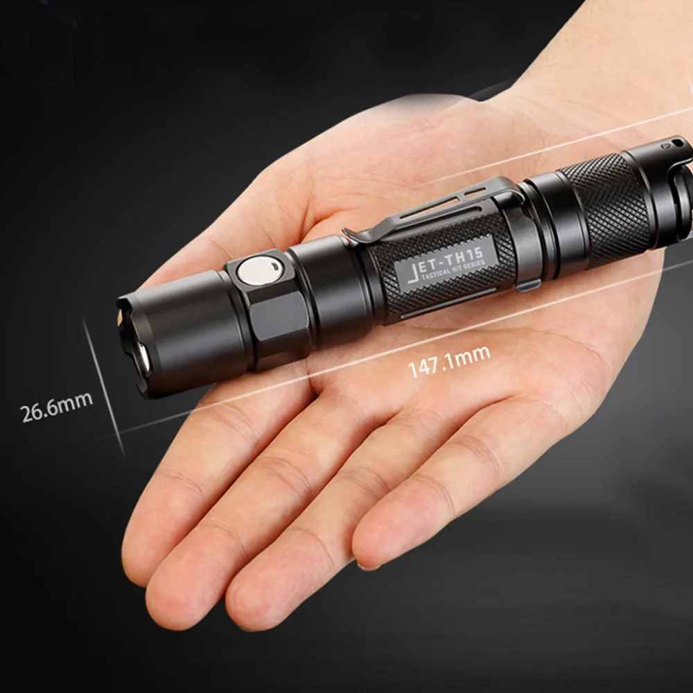 JETBeam TH15 тактический фонарь XHP35 E2 Макс 1300 люмен луч бросать 228 м факел с 18650 2600 мАч USB