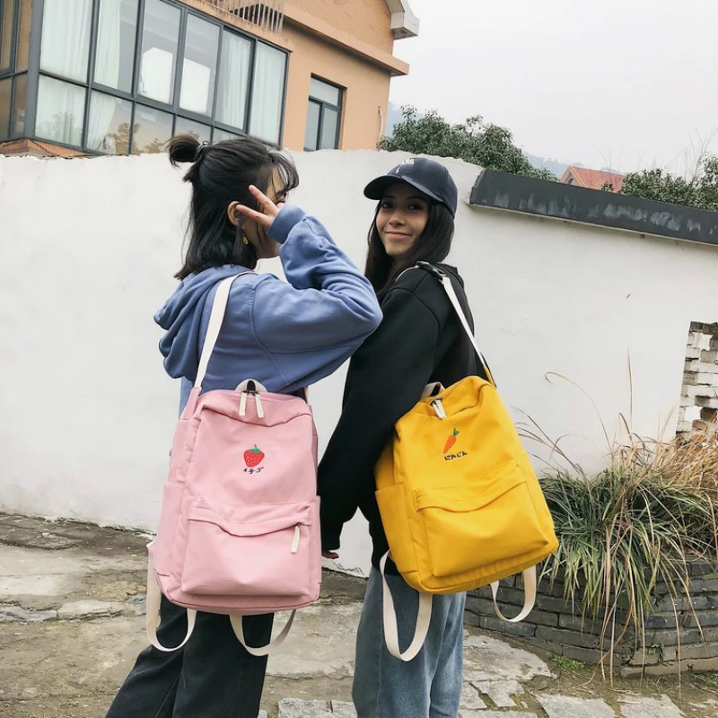 Harajuku рюкзак школьная сумка для девочек подростков черный розовый цвет милая
