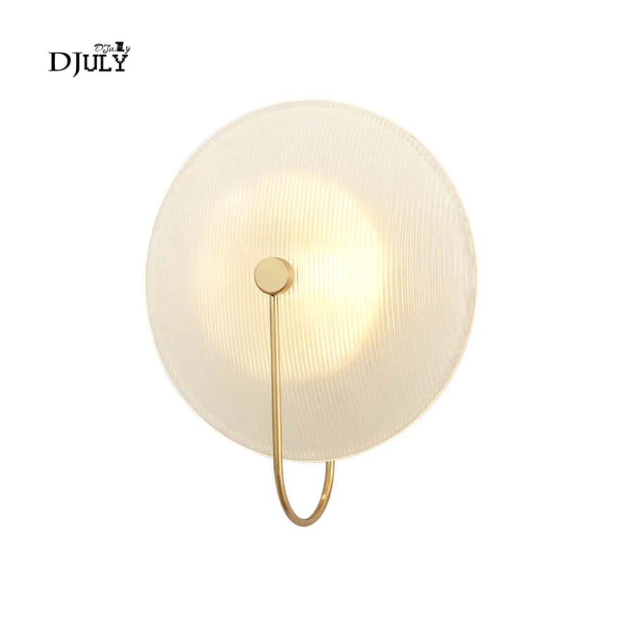 

postmodern discs shape glass led wall lamp Minimalism living room decoration art deco bedroom lamp creative wall sconces light