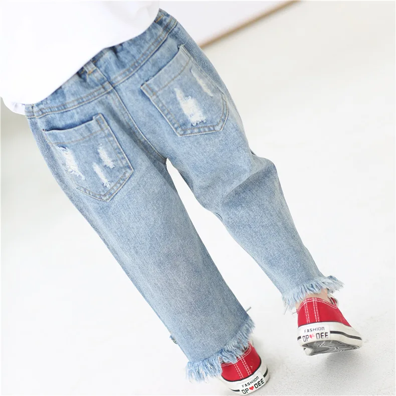 Джинсы для девочек детские штаны из Весенняя Новинка лет модные джинсы с