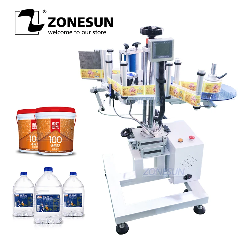 ZONESUN XL-T852 Автоматическая портативная круглая поверхность Этикетировочная Машина этикетка аппликатор бутылка стикер этикетка завод