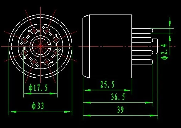 1 шт. 8 штифтов Трубная Розетка Для EL34 6SN7 KT88 KT77 KT66 5Z4P 6V6 8-контактный база