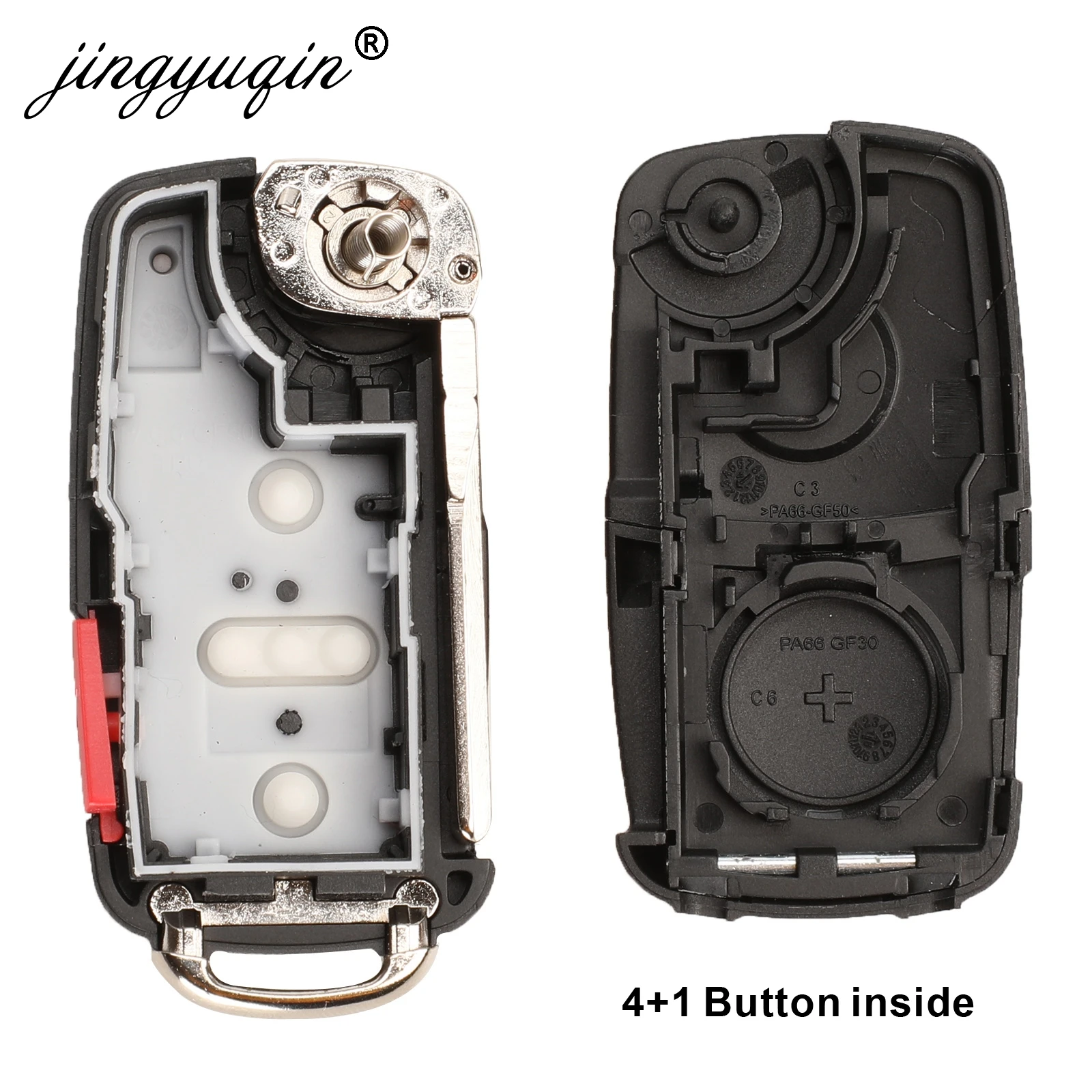 Чехол для ключей jingyuqin 30 шт. VW Tiguan Golf Sagitar Polo MK6 Touareg удаленное складывание 2/3/4