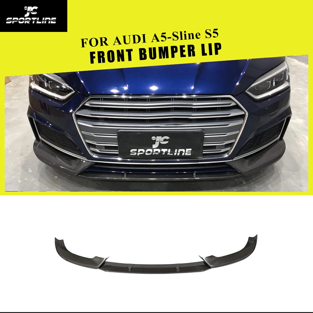 Передний бампер спойлер сплиттеры для Audi A5 Sline S5 S5 седан Sportback углеродного волокна переднего бампера v-стиля приспособления для резки