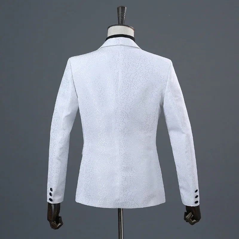 Мужской белый блейзер мужской костюм куртка для мужчин Homme Блейзер Chaqueta Elegante Hombre