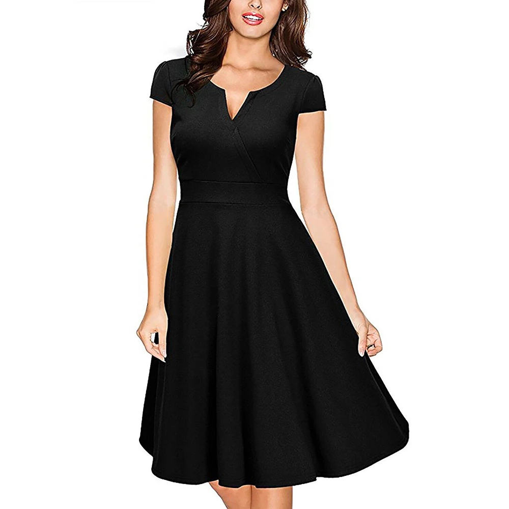 Berydress Retro 1950s Elegant Women Office Dress Navy Blue Vestido De Festa Formal Work Summer Dresses 2017 Audrey Hepburn | Женская