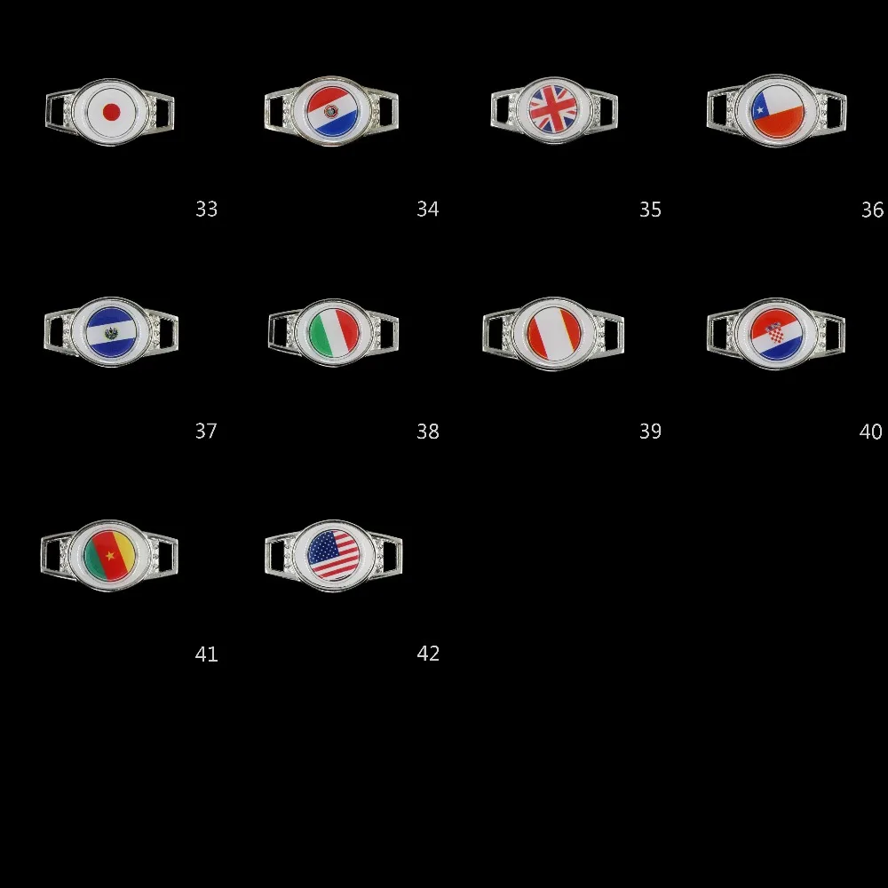 26# Trinidad flag Shoelace Buckle Charms Football Team For New Sneakers Sport Shoes Paracord Bracelets Decoration | Украшения и