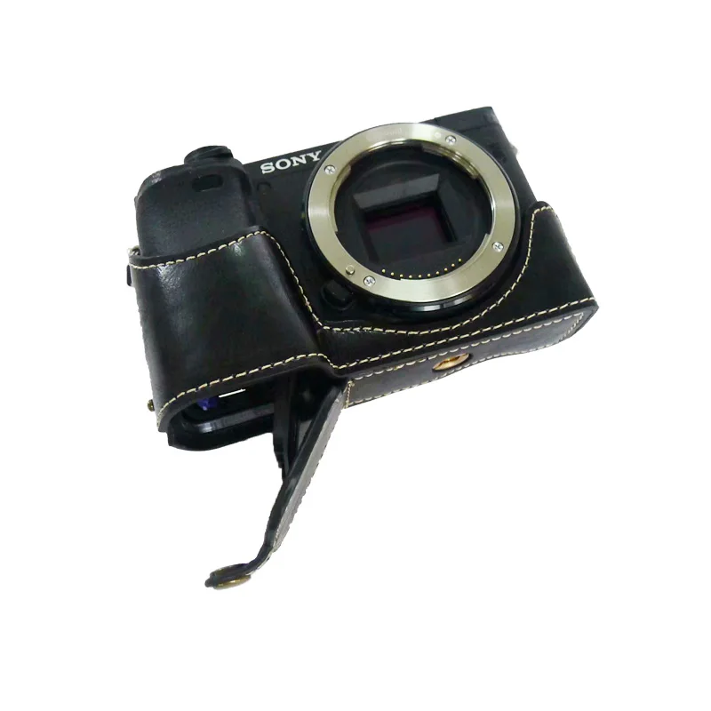 PU кожаный чехол для камеры Сумка половина тела для sony A6400 ILCE-6400 половина тела набор крышка открытая батарея