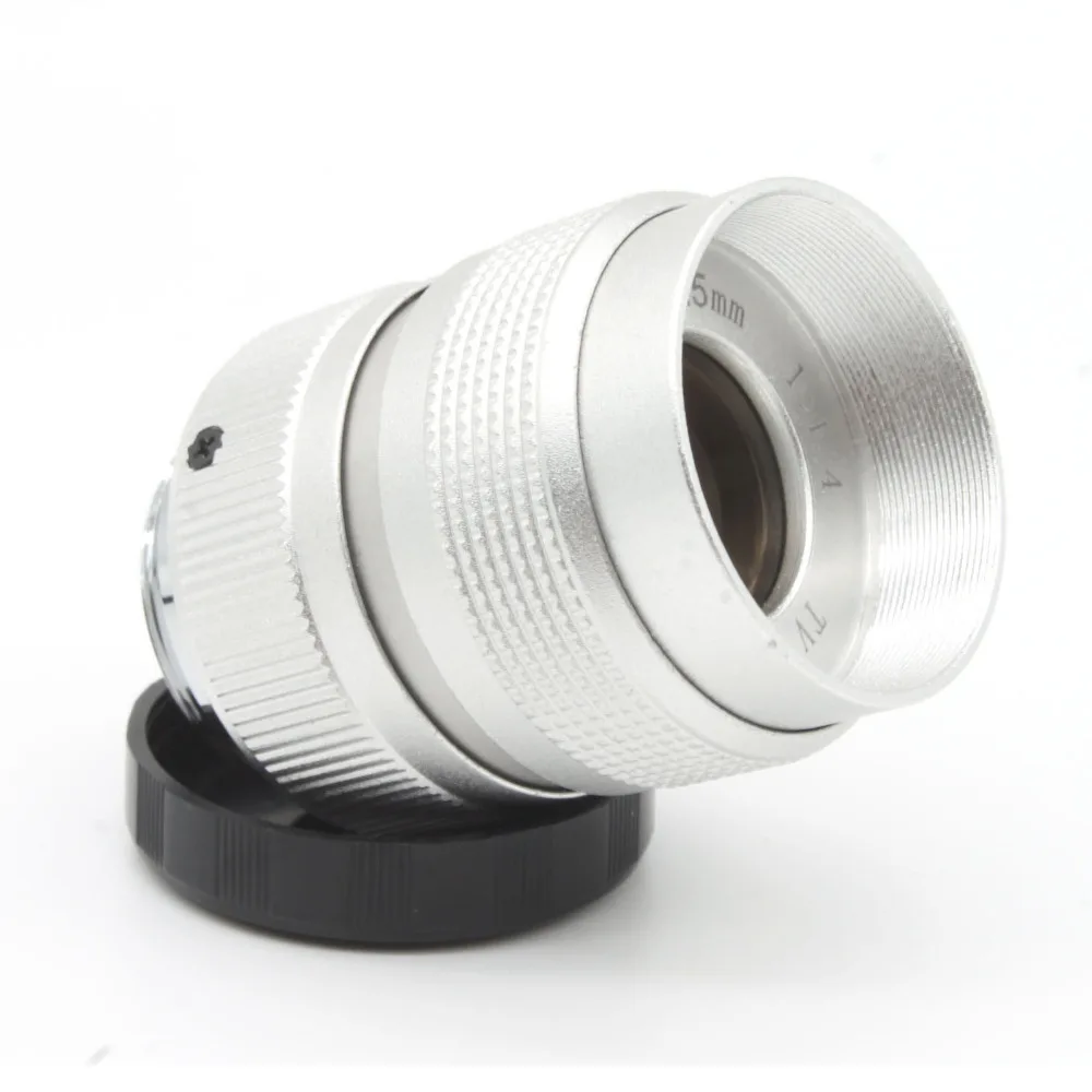 Серебряный 25 мм f/1 4 C крепление CCTV TV объектив корпус для EOS M Micro 4/3 FX N1 NEX Бесплатная