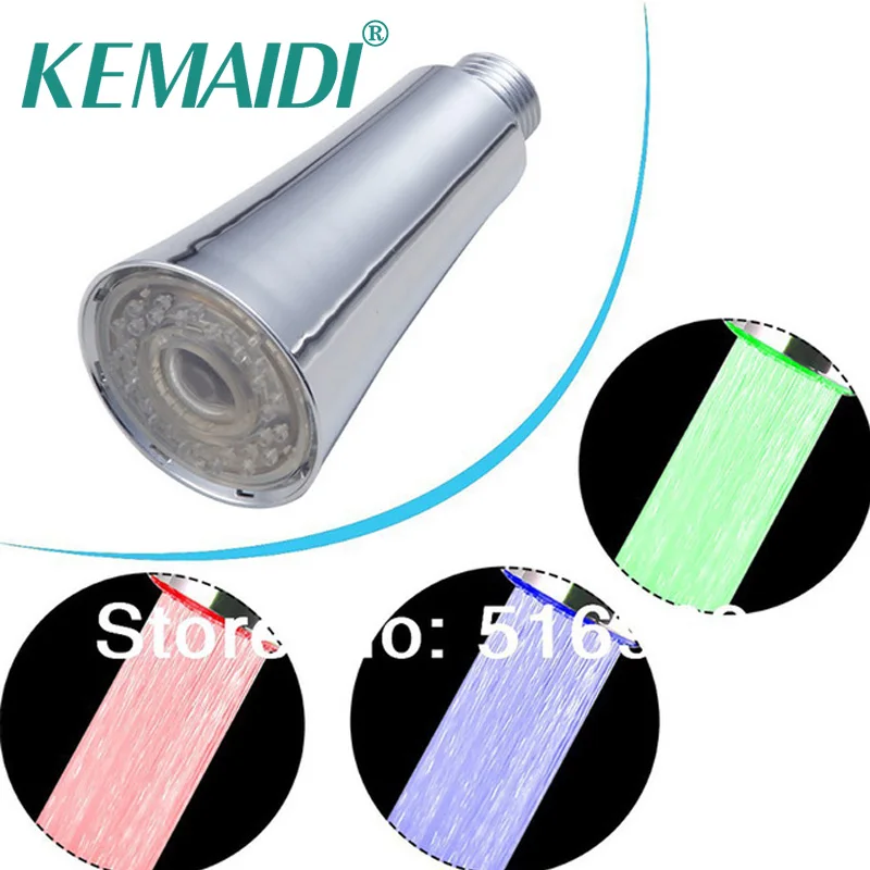 

KEMAIDI Luxury ABS Plastic Usefull Glowing LED Spout Nozzle & No LED Faucet Tap Spray HeadWater Flow Uniformly Chrome &Nickle