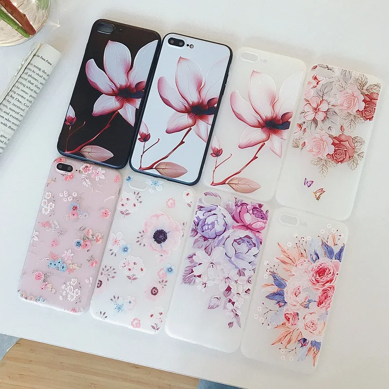 Чехол для телефона с цветами iPhone 11 Pro Max X XR XS 7 8 Plus 6 6s 5 5s SE 2020 мягкий чехол цветочным