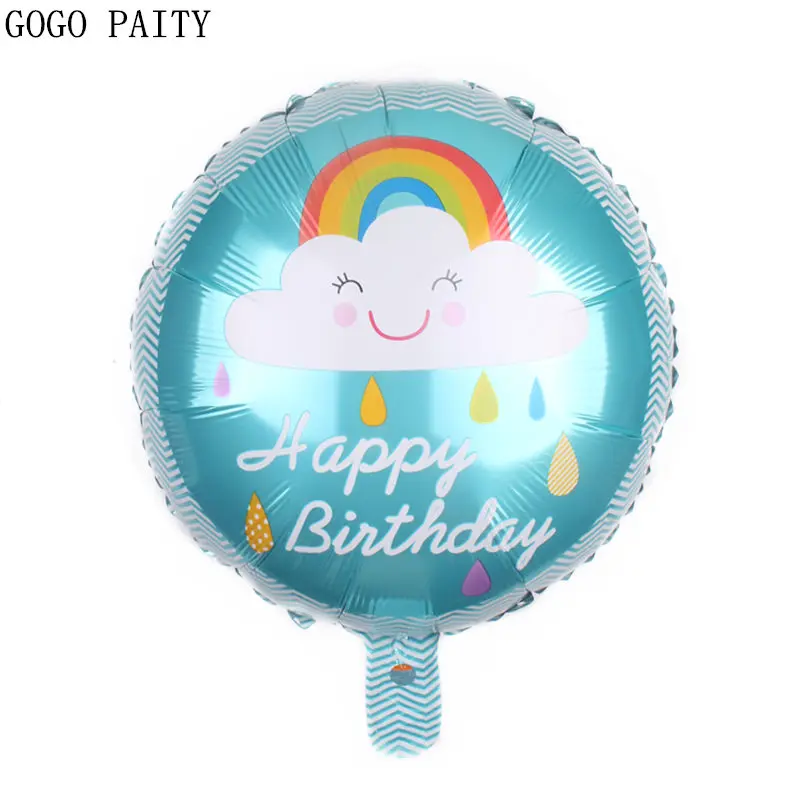 GOGO PAITY Новый 18 дюймовый Круглый Радужный смайлик облако алюминиевые воздушные