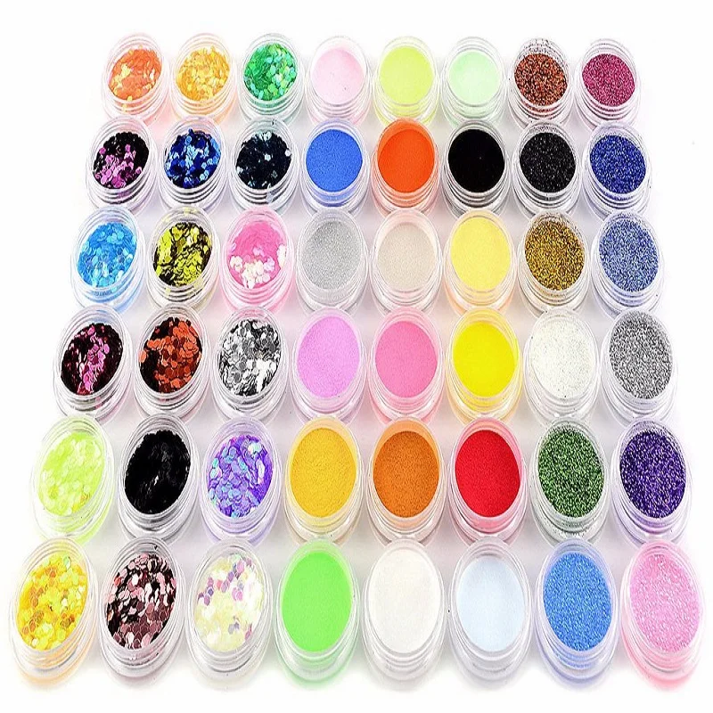 

48 different types of glitter sequins acrylic powder glitter powder For 3D Acrylic Tips
