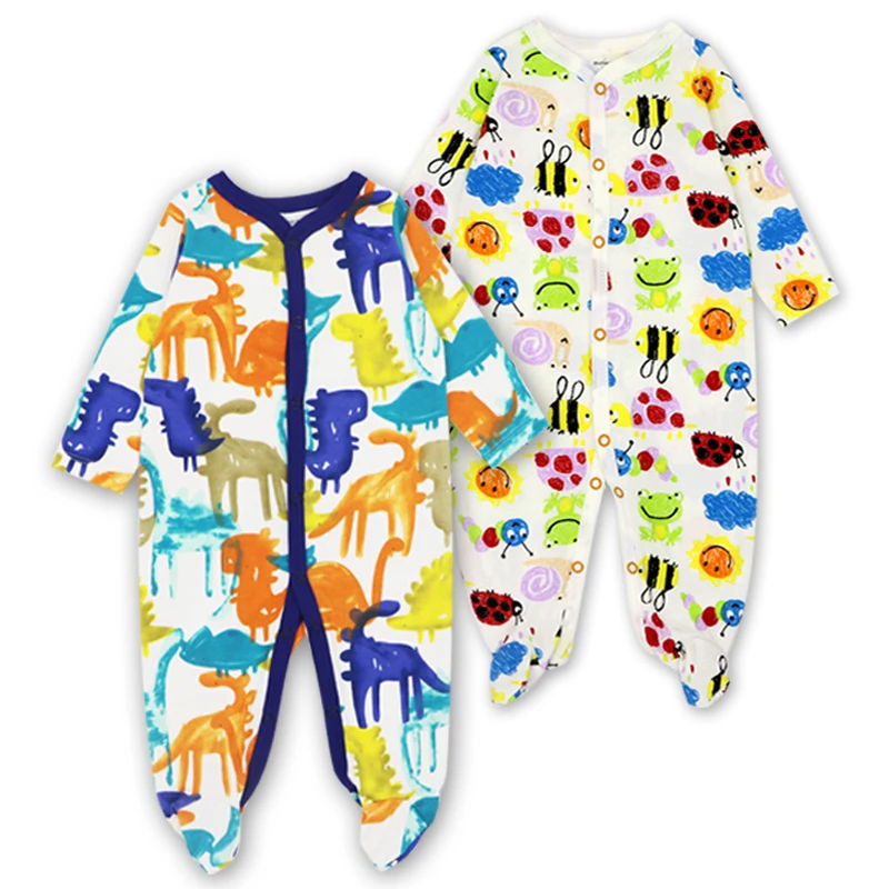 Одежда для новорожденных; пижамы для маленьких девочек; Roupa Bebe; комплект из 2 предметов; комбинезоны с длинными рукавами для маленьких мальчиков 3, 6, 9, 12 месяцев