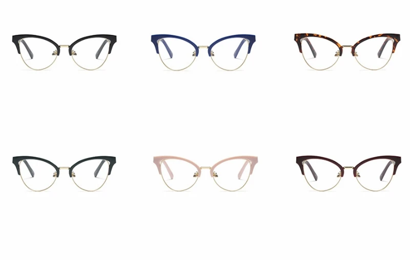 Half Frame Cat Eye Hollow Glasses Frames Women Trending Optical Fashion Computer Glasses 45640