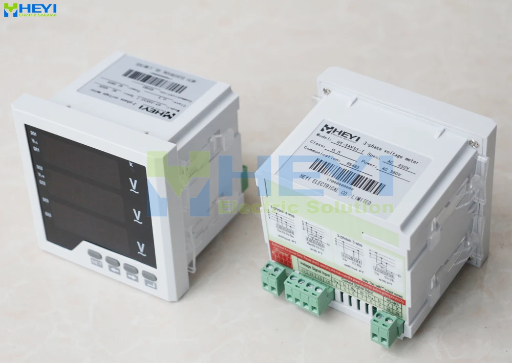 3-фазный светодиодный цифровой вольтметр переменного тока измеритель напряжения