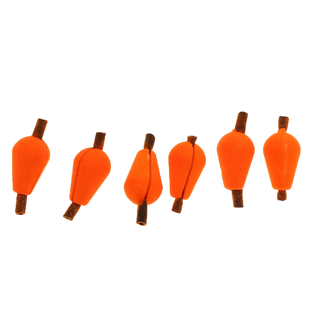 6 штук в форме капли поплавок для рыбалки водная капля поролон индикатор удара 0