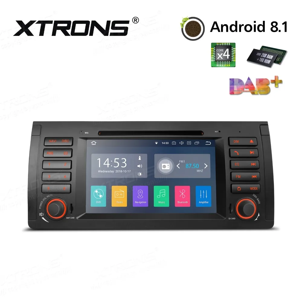 XTRONS 1 Din 7 &quotAndroid 8 автомобильный dvd плеер Радио RDS CAN шина OBD WIFI GPS для BMW X5 E53 1999 2000 2001