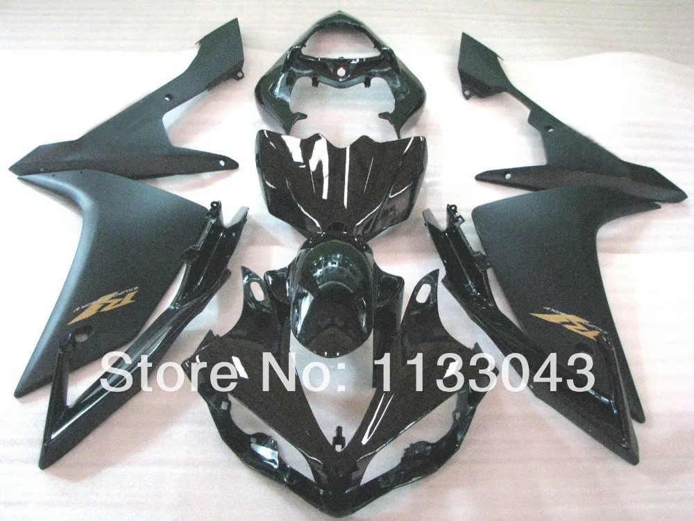 

Injection full black fairing kit for 07 08 YZFR1 YZF-R1 YZF1000 R1 07 08 YZFR1 2007 2008 #66ts fairin