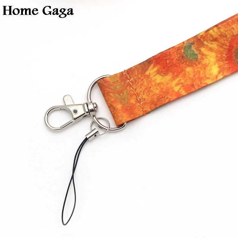 D0260 Homegaga Van Gogh's картины Подсолнух ключ шнурок ID Держатели для телефона ремешки