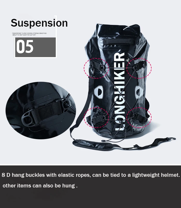 LONGHIKER 30L/20L ПВХ пляжный Водонепроницаемый Сухой Рюкзак Сумка для плавания водонепроницаемый непроницаемый речной треккинг Рафтинг сумка спортивные