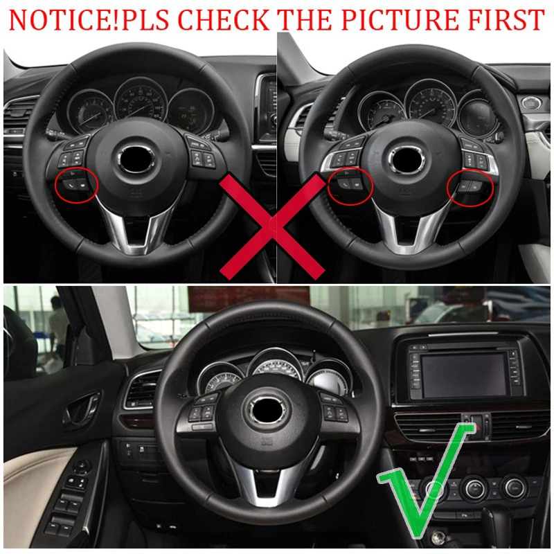 Подходит для Mazda 3 M3 Axela 2014 2015 2016 хромированная внутренняя панель рулевого колеса