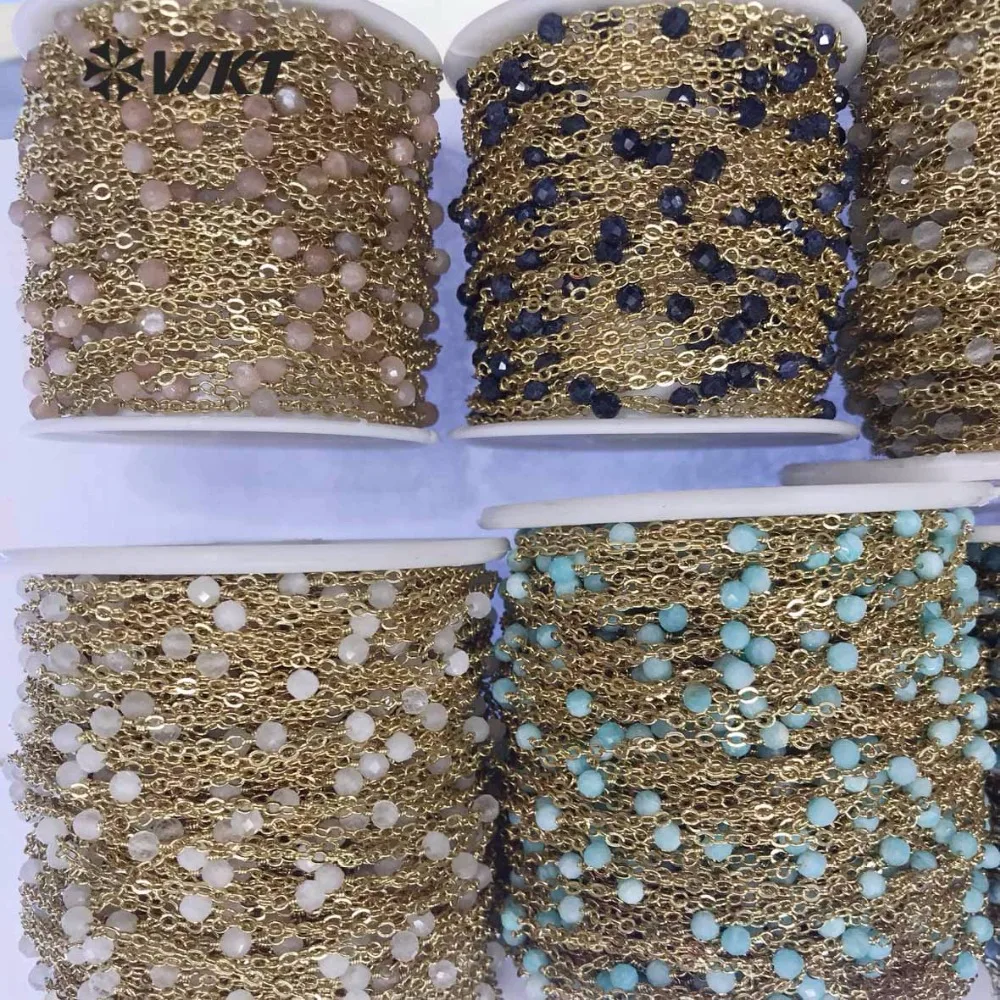 Разноцветные Круглые бусины 3 мм с золотым гальваническим покрытием для