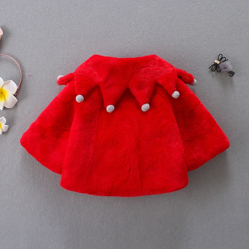 2018 детские зимние пальто для девочек из искусственного меха теплая плотная шаль