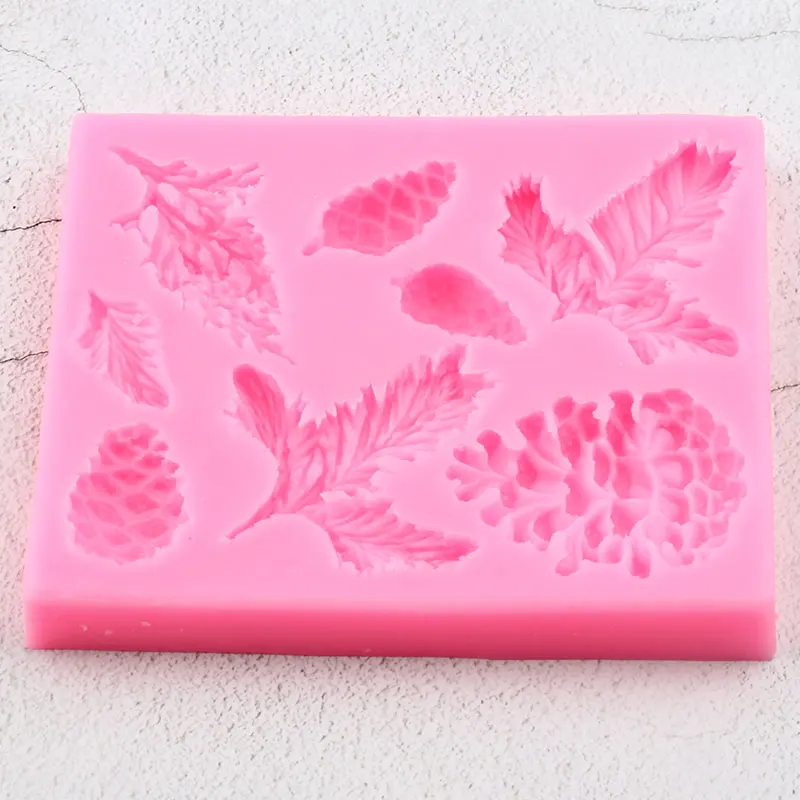 

Pine Branches Silicone Molds Nut Pine Cone Fondant Mold Christmas Cake Decorating Tools Candy Clay Chocolate Gumpaste Mould