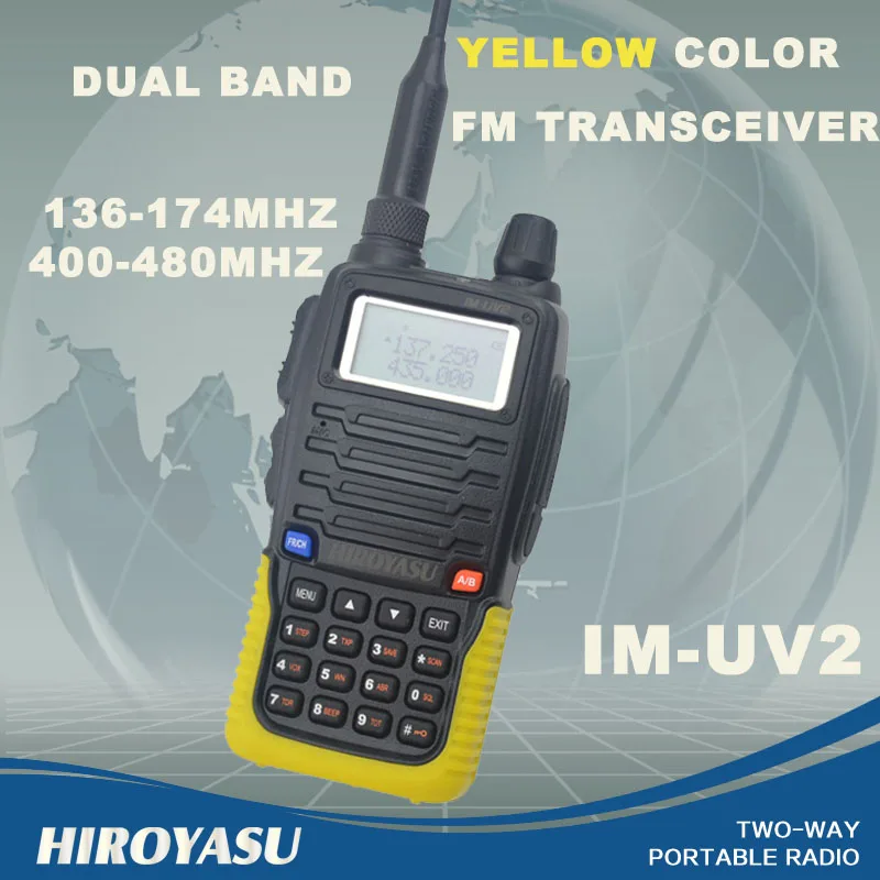 HIROYASU желтая Цветовая Φ 136-174 МГц &amp IM-UV2 Двухдиапазонная 5 Вт/3 Вт 128CH FM 65-108