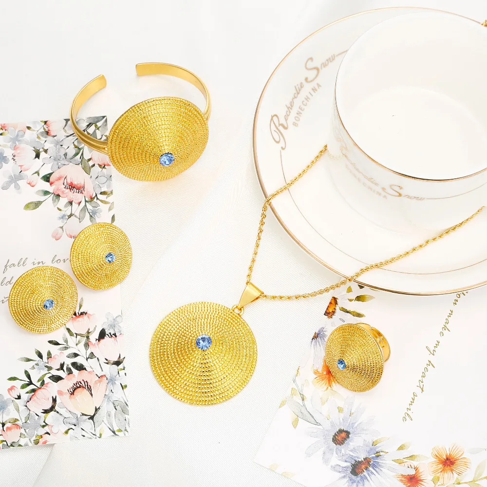 Африканские Ювелирные наборы Shamty синий камень чистый золотой цвет серебряный