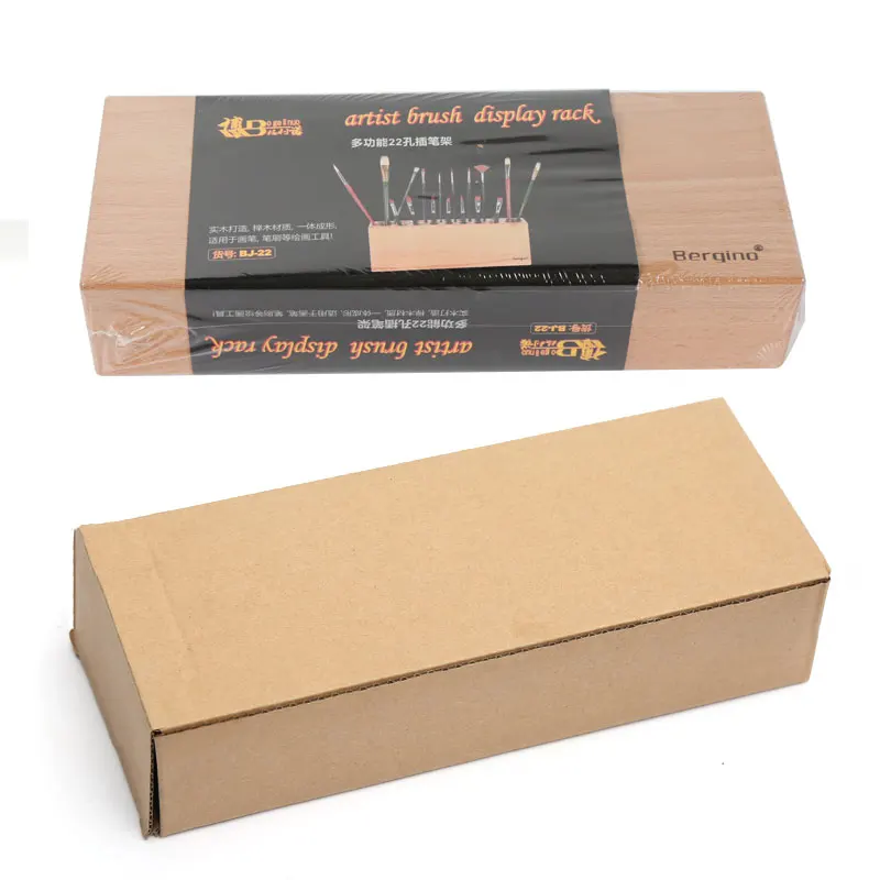 22 Отверстия Деревянная ваза для ручек держатель карандашей кистей макияжа