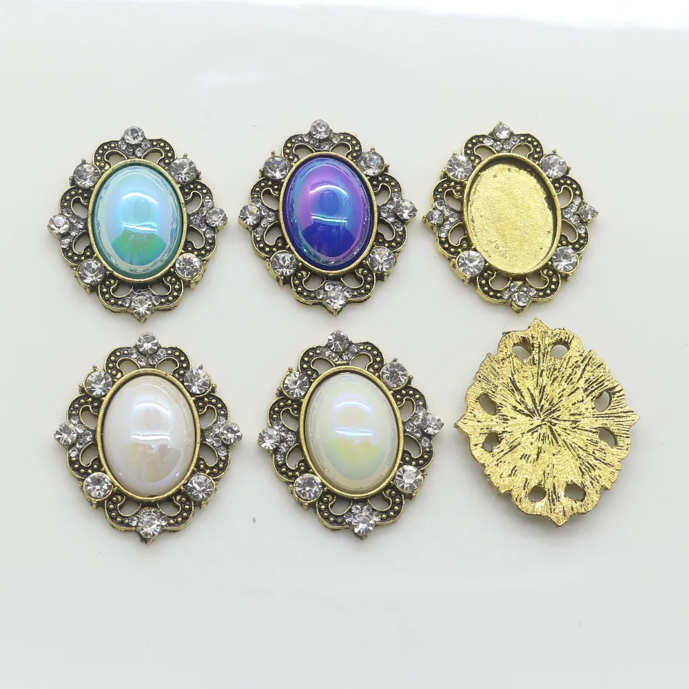 Высококлассная модная одежда в стиле ретро 5 шт. цветная Кнопка со стразами яркие