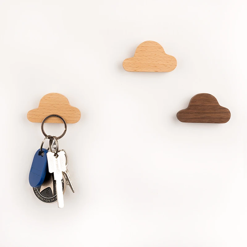 

Key hanger wall hanging non perforating solid wood creative key wall entrance entry strong magnet key suction