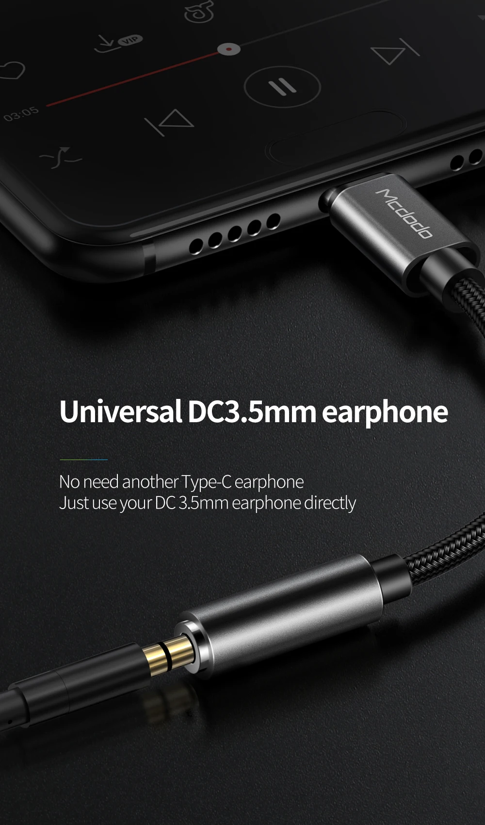 Mcdodo type C 3,5 Jack кабель для наушников USB C до 3,5 мм AUX Наушники Адаптер для huawei mate 20 P20 pro Xiaomi Mi 6 8 аудио кабель