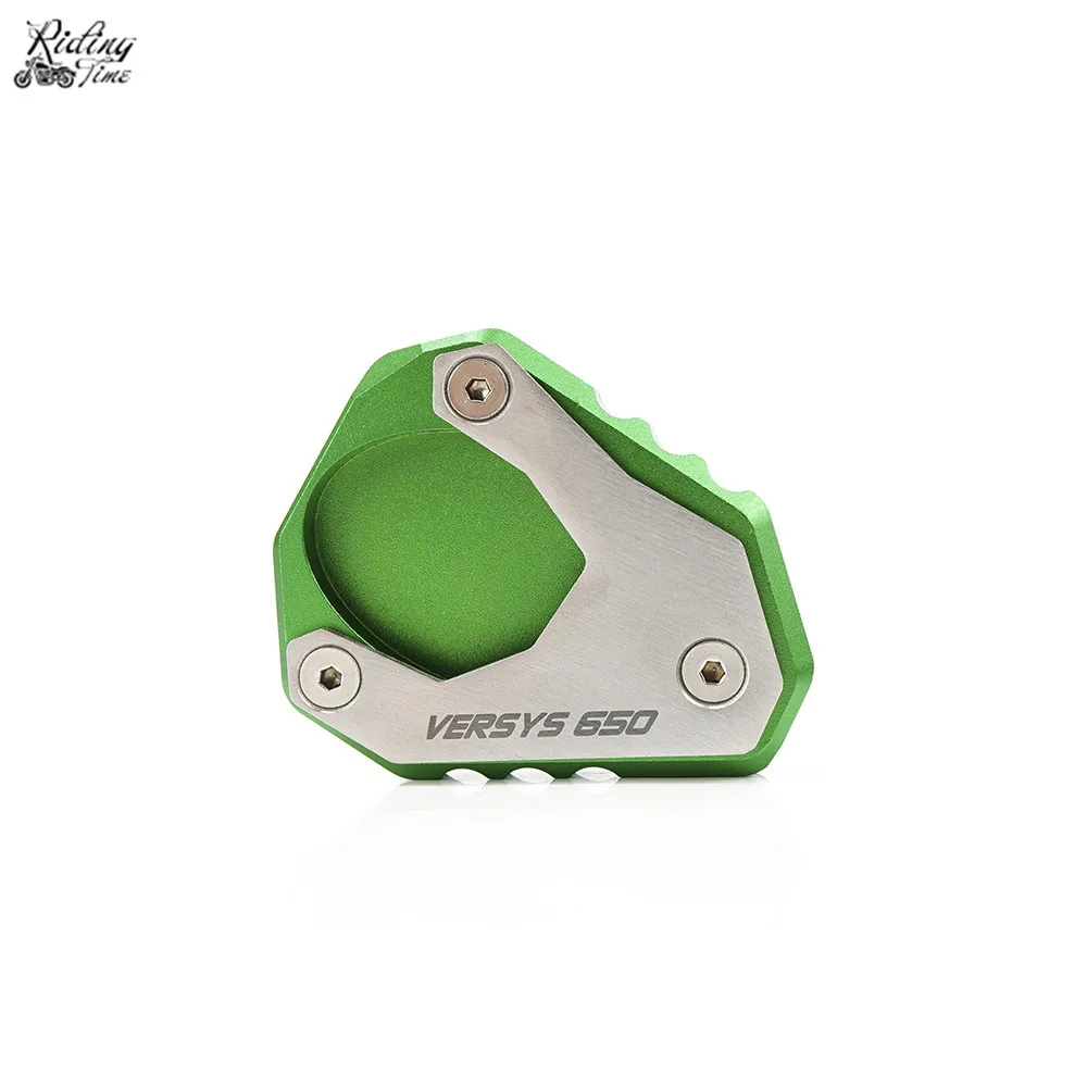 Green Боковая подставка для мотоцикла, увеличивающая подножка, выдвижная пластина для Kawasaki VERSYS 650- VERSY S650 - Цвет: Green