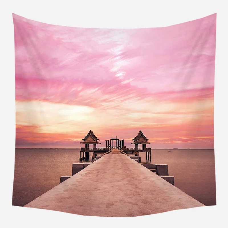 H02 mling 1pcs 95*73cm Pink Romantic Wall Cloth Tapestry Polyester Hanging Wall Carpet Decorative Tablecloth Blanket Home Decor - Цвет: H02