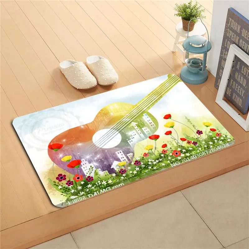 WU & 85 пользовательский красочный Коврик гитара домашний Декор дверной коврик