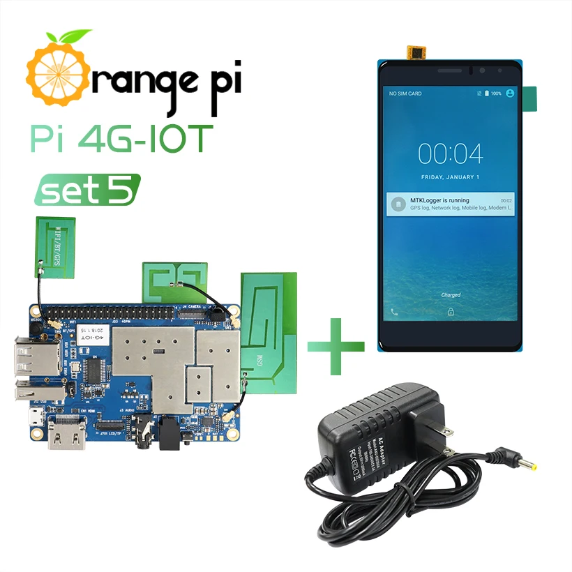 Оранжевый Pi 4G IOT + 5 дюймов TFT ЖК дисплей сенсорный Экран Питание работают на Android 6 0