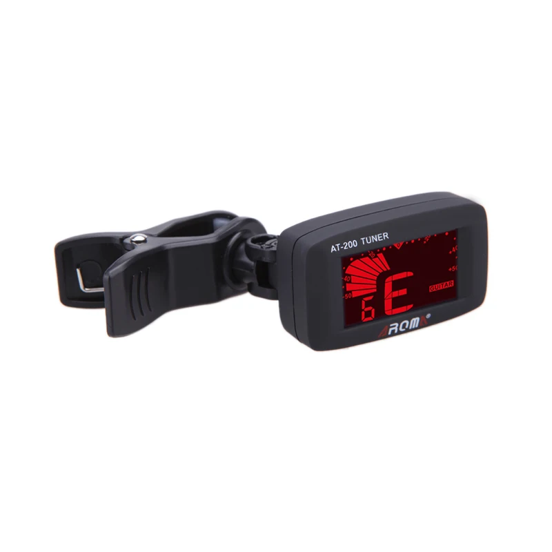 

10pcs/lot AROMA AT200 Electronic Digital Tuner for Guitar Bass Violin Ukulele Chromatic Potable LCD Screen clipon Free Shipping